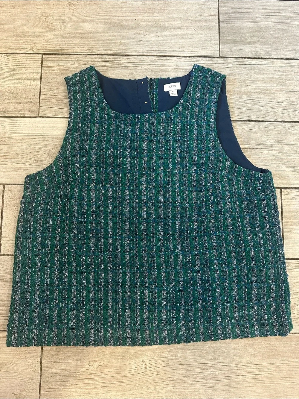 J. Crew Ribbed Sleeveless Knit Tank in Teal and Blue